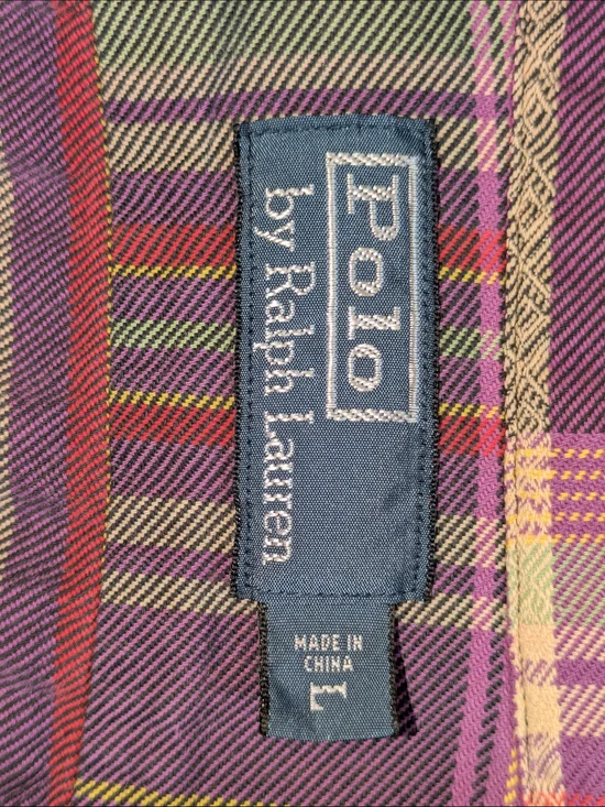 Polo Ralph Lauren Patchwork Plaid Shirt Women’s Large Casual - Picture 3 of 8